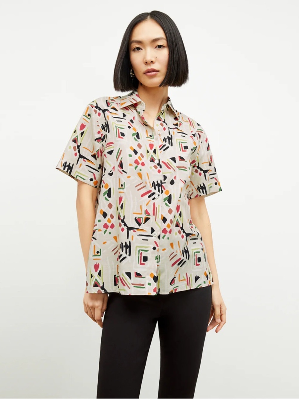 MM LaFleur - The Livingston Shirt - Airy Cotton - Rhythm Print